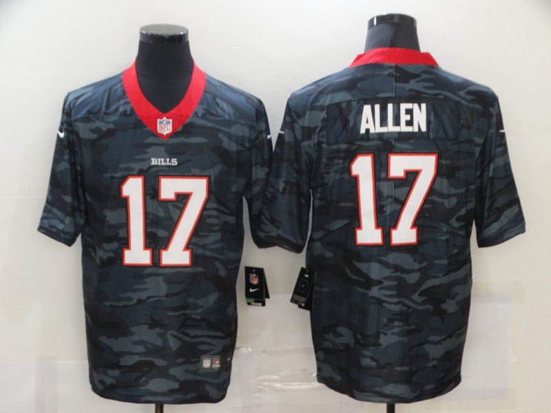 Men's Buffalo Bills Josh Allen #17 Gray Camouflage Jersey